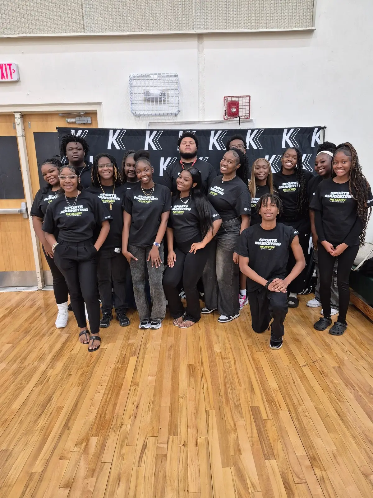 Jones High Sports Marketing Club students gathered during an athletics event